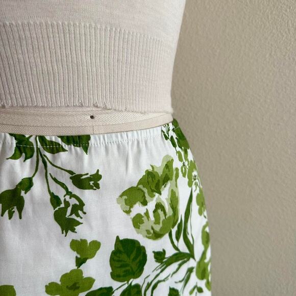 handmade white green floral print mini skirt - Picture 2 of 11